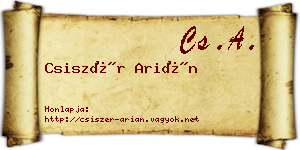 Csiszér Arián névjegykártya